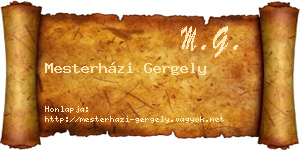 Mesterházi Gergely névjegykártya